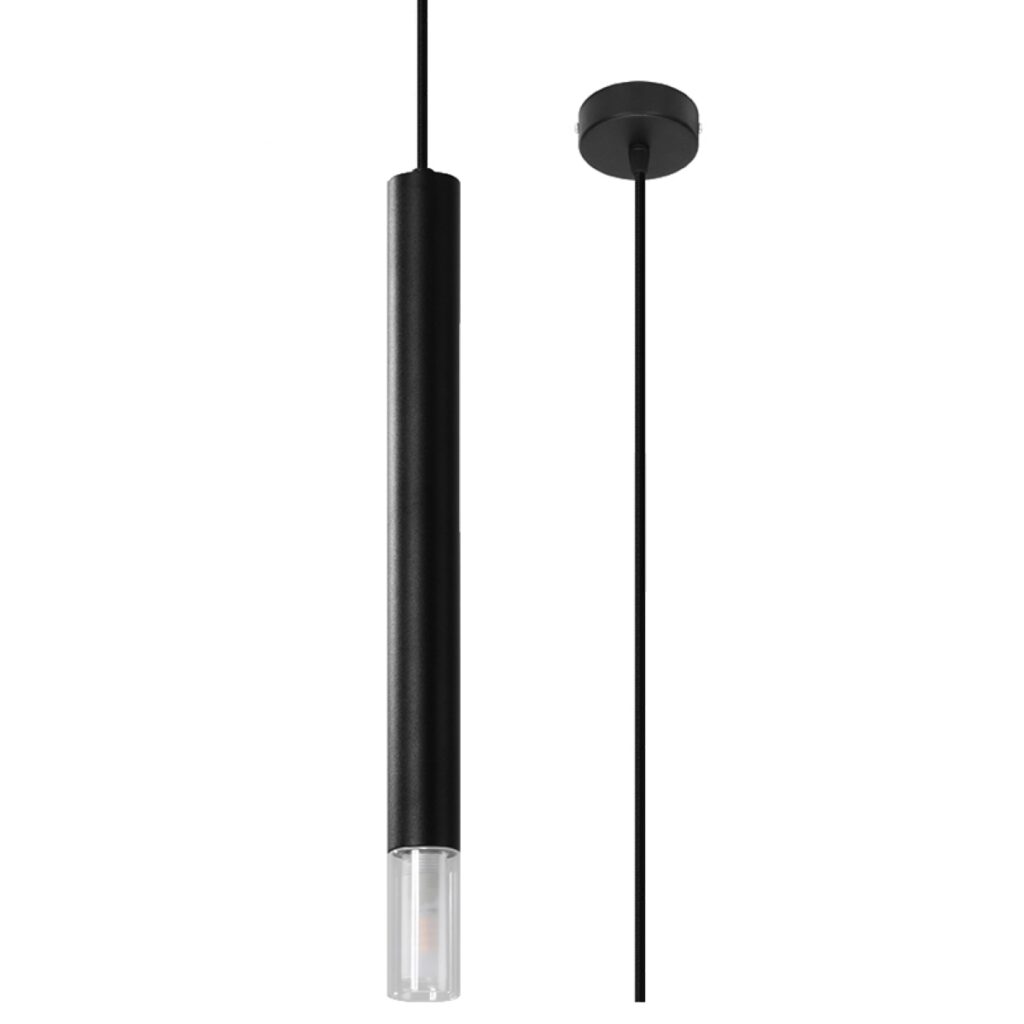 Hanglamp WEZYR 1 zwart staal/glas