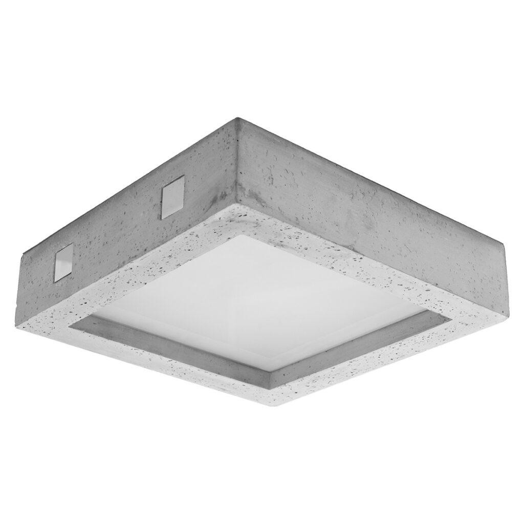 Plafondlamp RIZA beton beton/glas