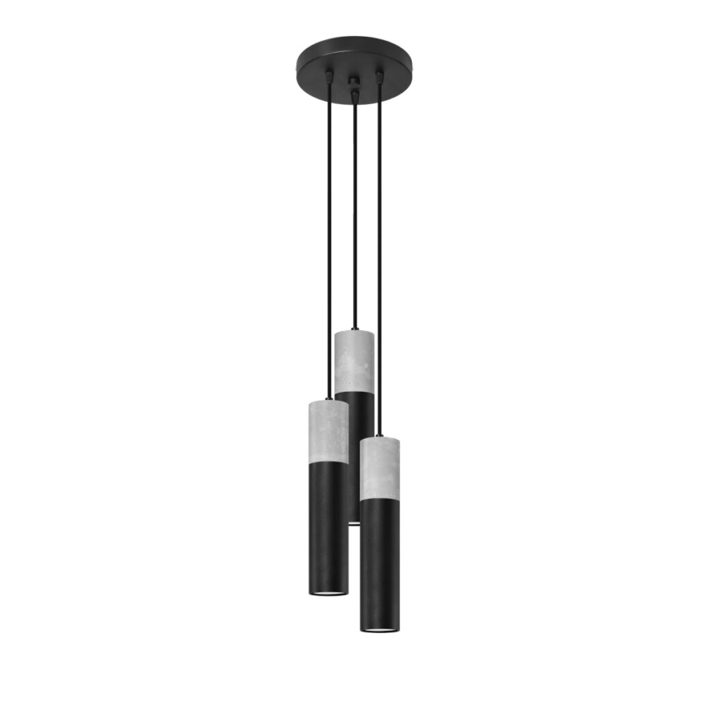 Hanglamp BORGIO 3P zwart staal/beton