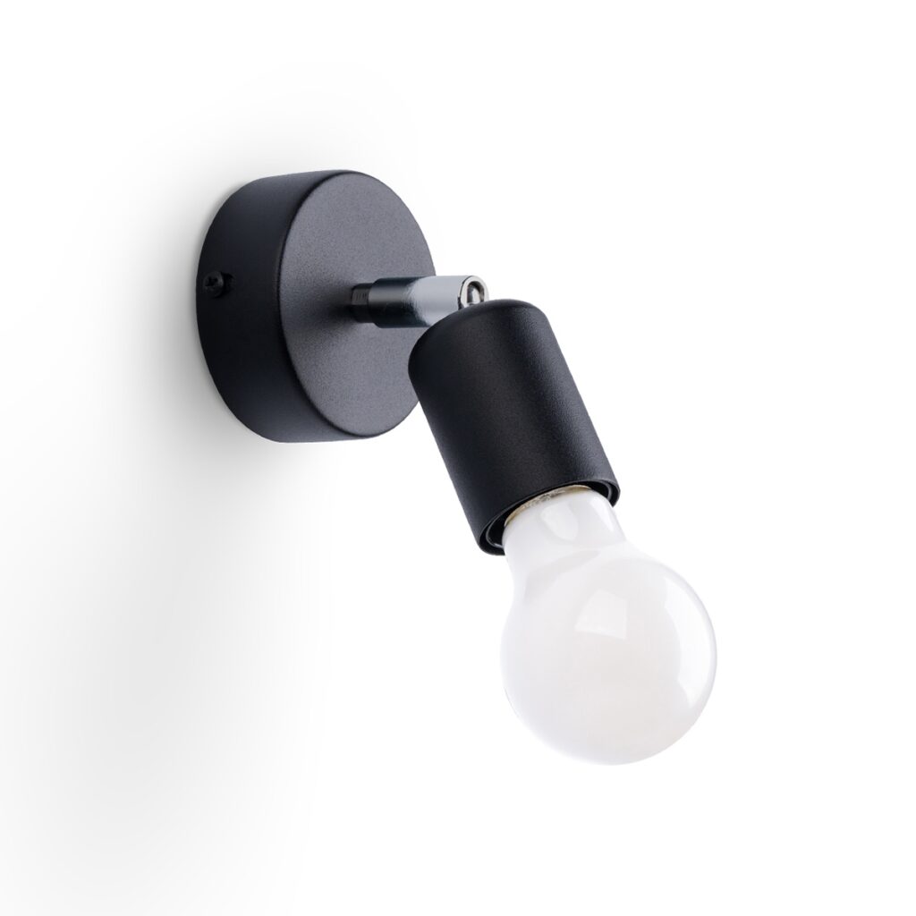 Wandlamp FORNES 1 zwart staal