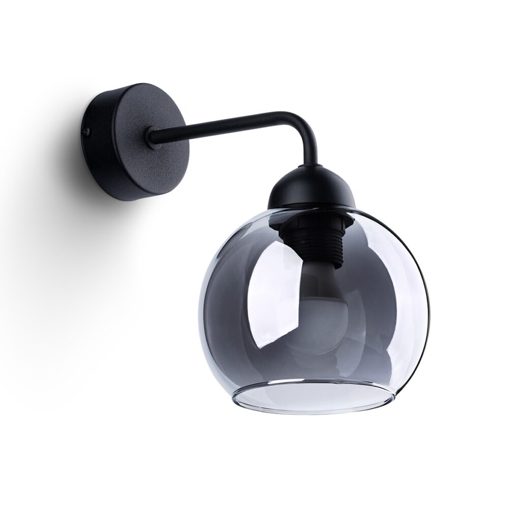 Wandlamp ALINO 1 zwart staal