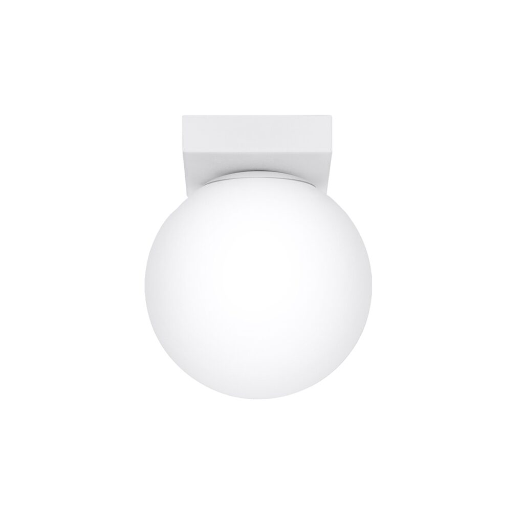Plafondlamp YOLI 1 wit staal/glas