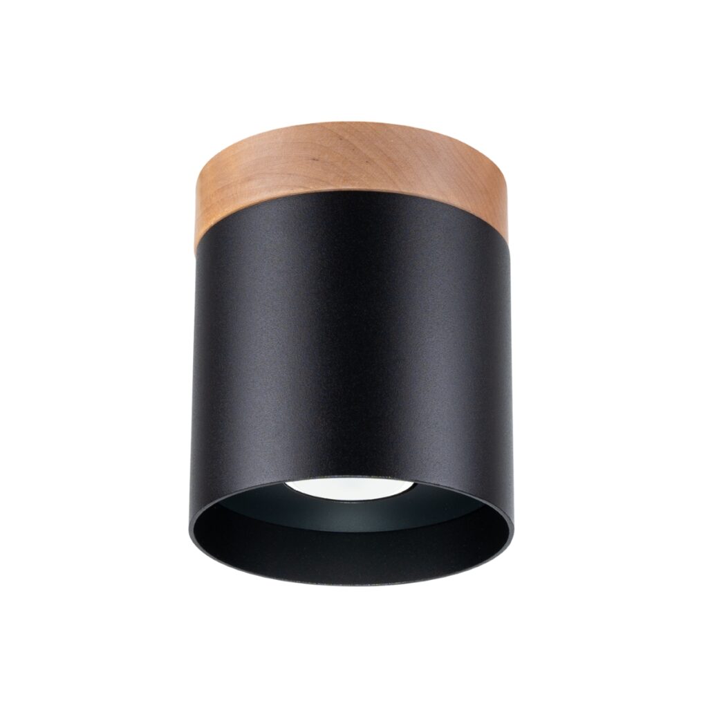 Plafondlamp RIF zwart hout/aluminium