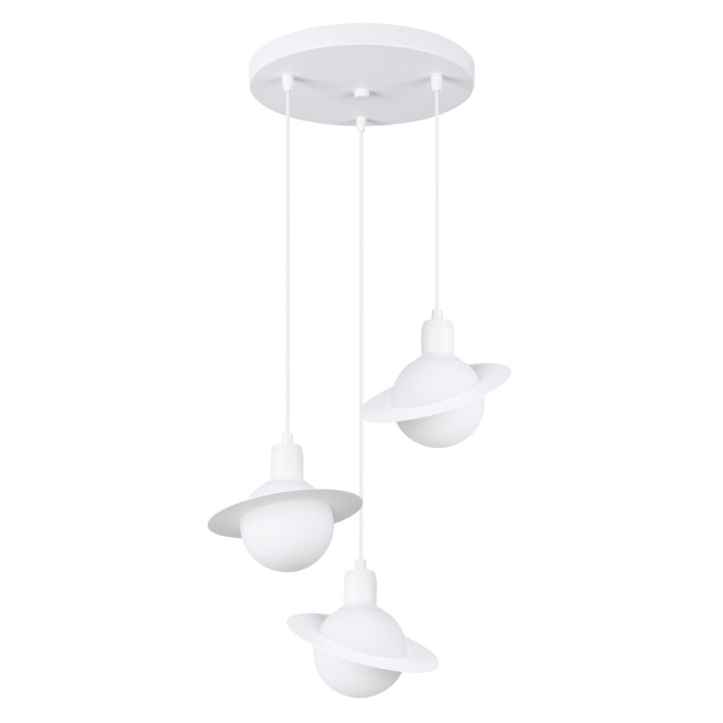Hanglamp HYPERION 1 wit staal