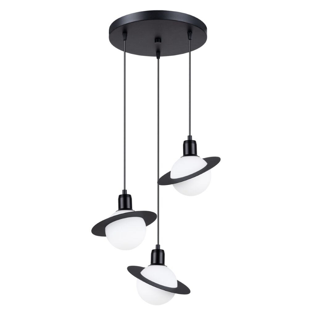 Hanglamp HYPERION 3P zwart staal