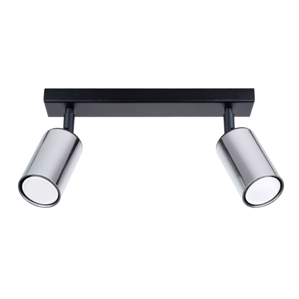 Plafondlamp WINX 2 zwart/chroom staal