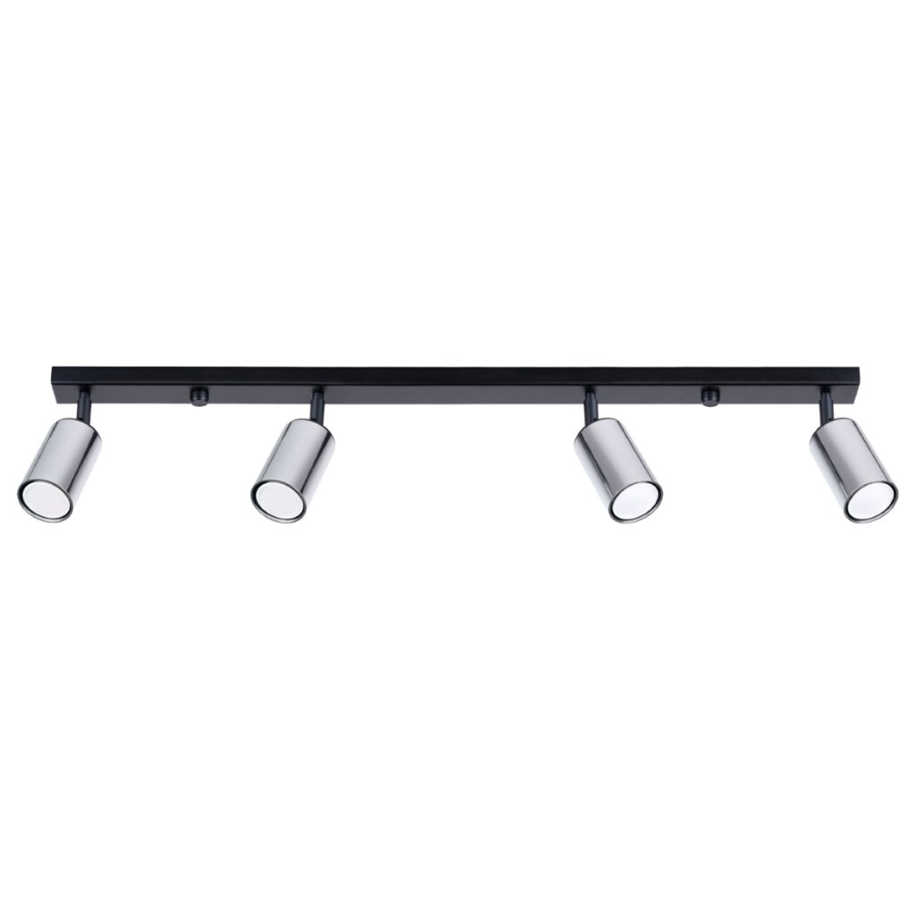 Plafondlamp WINX 4L zwart/chroom staal