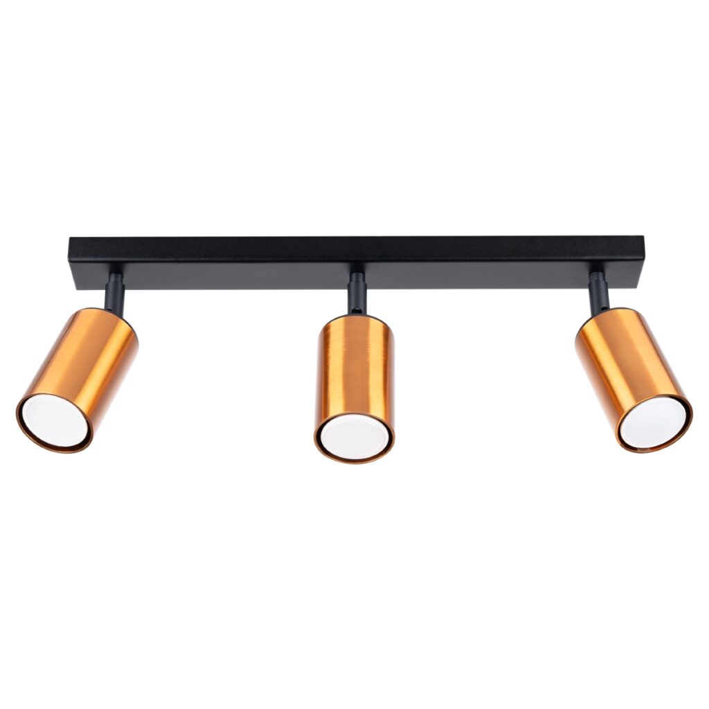 Plafondlamp WINX 3 zwart/cooper staal