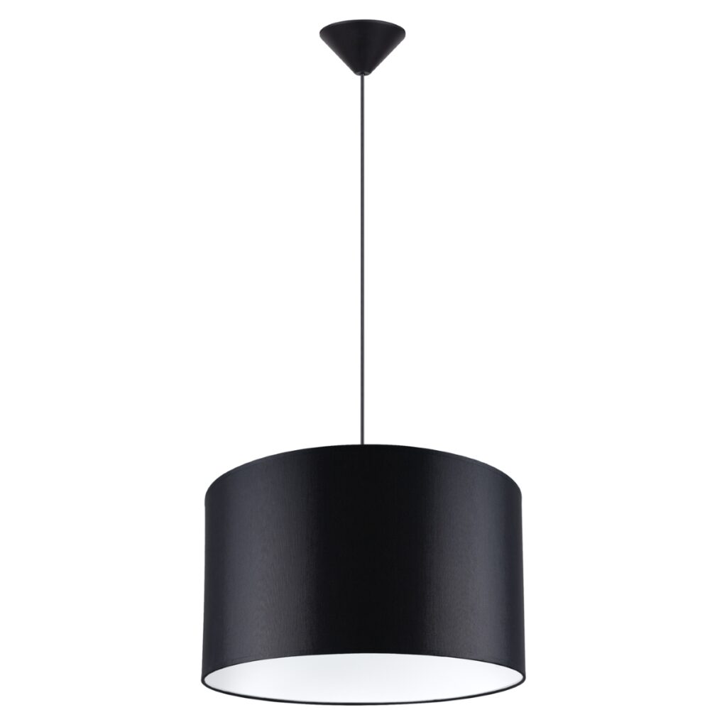 Hanglamp NOVA 40 zwart stof/PVC