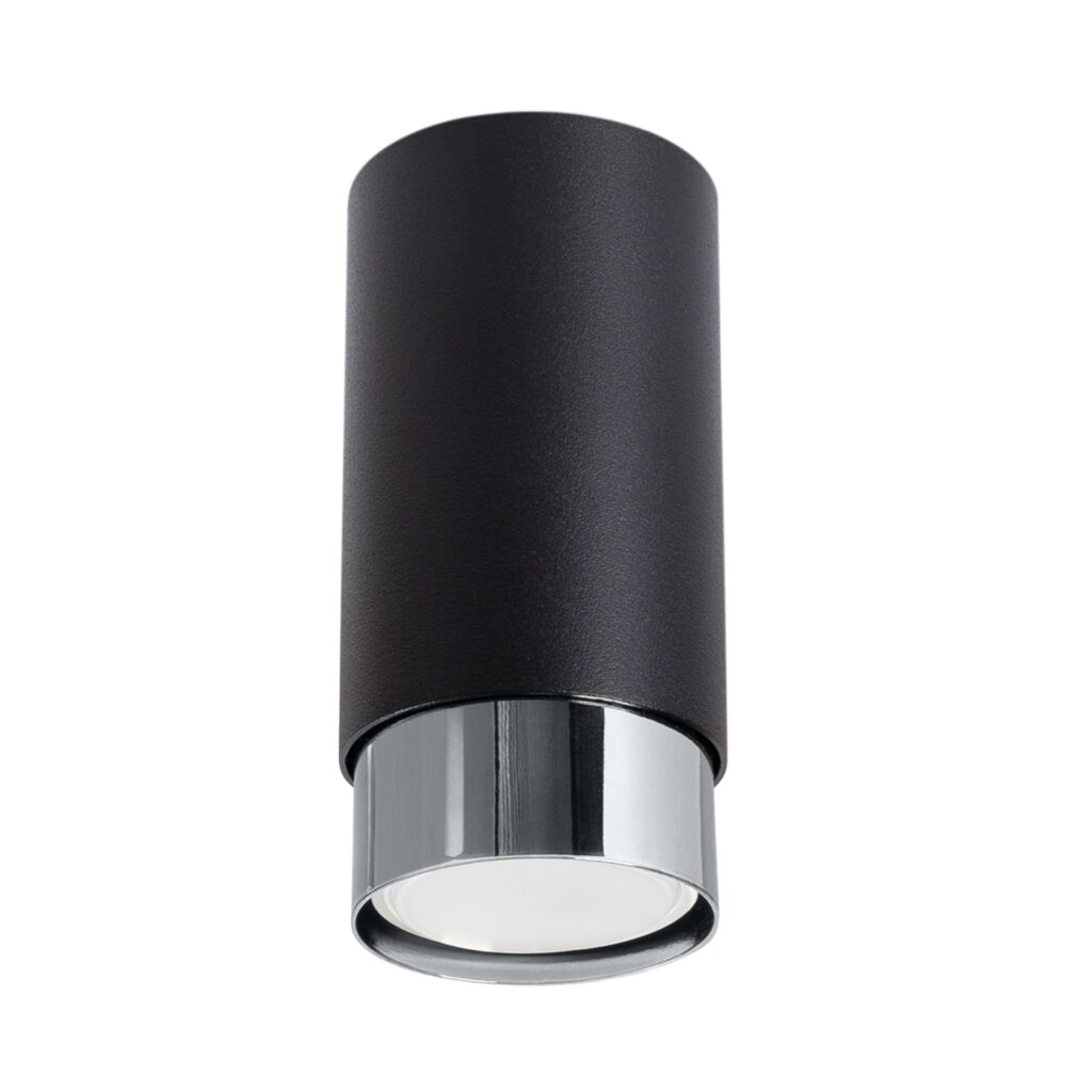 Plafondlamp NERO 12,5 zwart/chroom staal