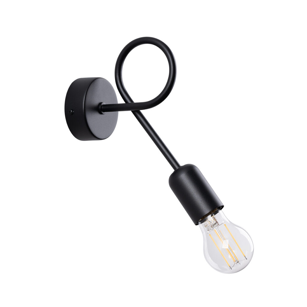 Wandlamp LOOP zwart staal