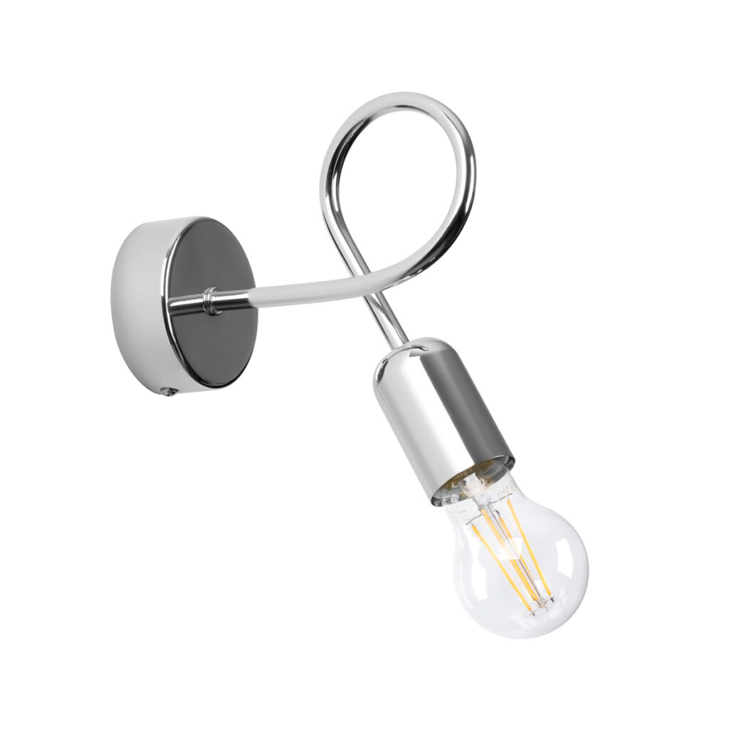 Wandlamp LOOP chroom staal