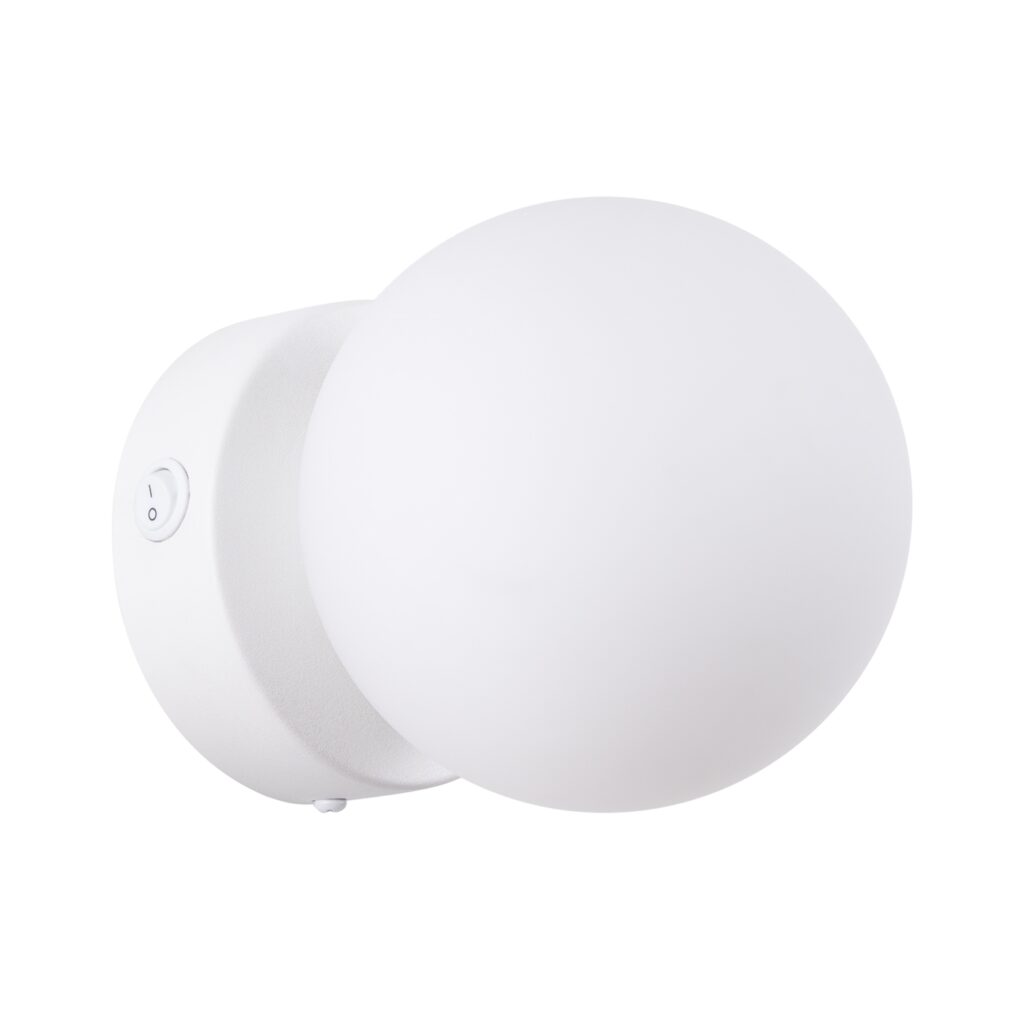 Wandlamp YOLI 1 wit staal/glas