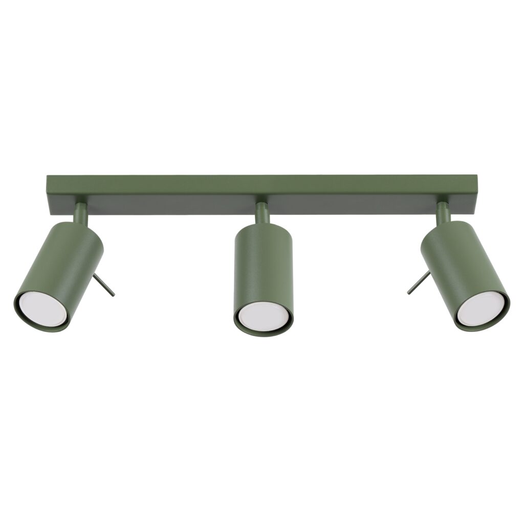 Plafondlamp RING 3L olijfgroen staal