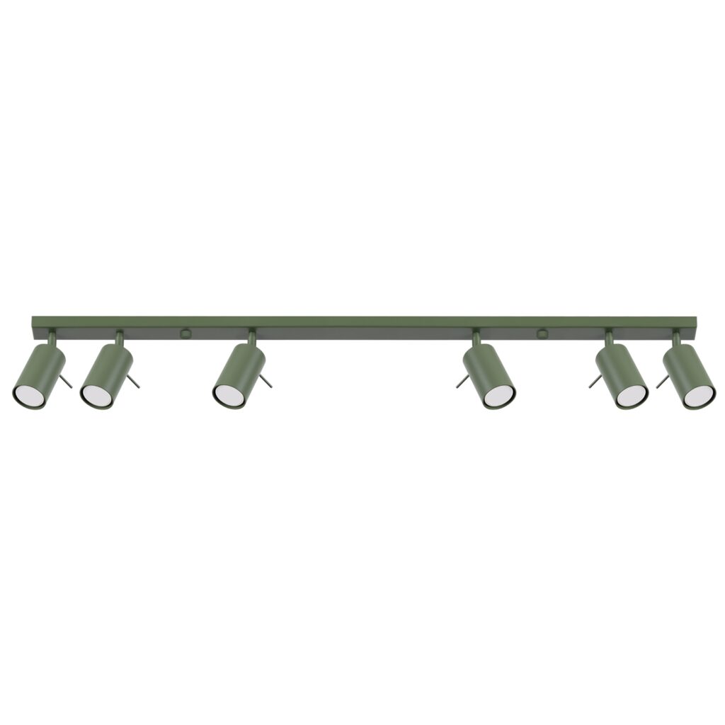 Plafondlamp RING 6L olijfgroen staal