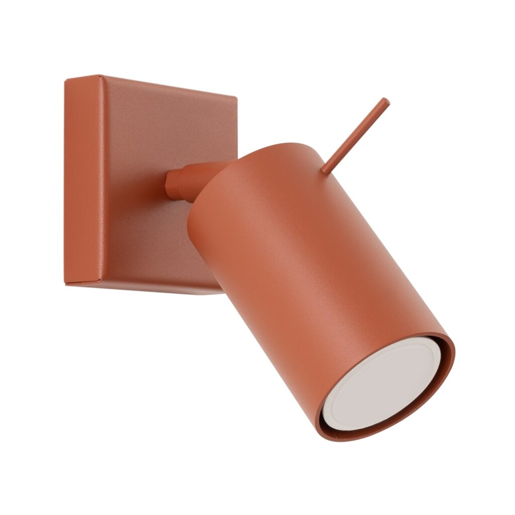 Wandlamp RING rood ochra staal