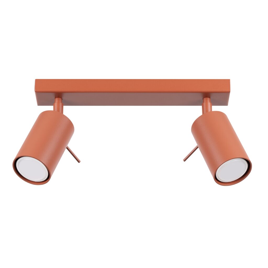 Plafondlamp RING 2 rood ochra staal