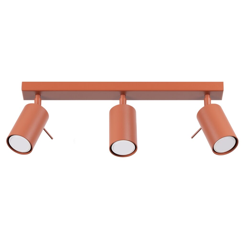 Plafondlamp RING 3L rood ochra staal