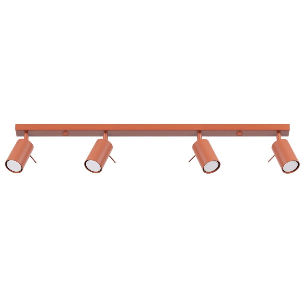Plafondlamp RING 4L rood ochra staal