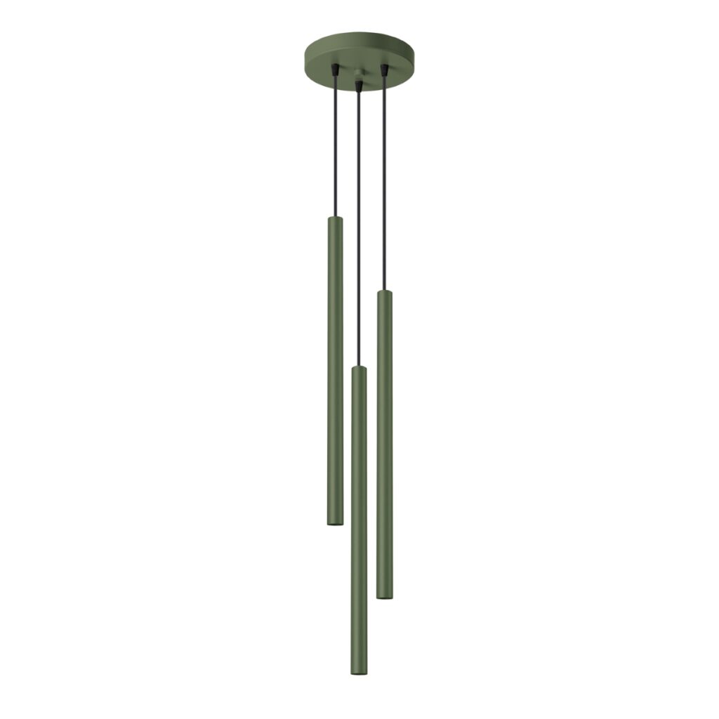 Hanglamp PASTELO 3P olijfgroen staal