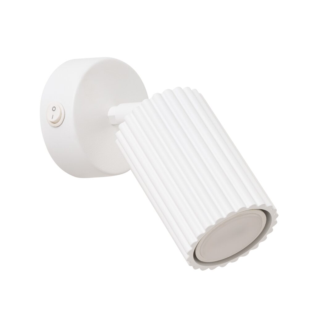 Wandlamp KARBON wit met schakelaar aluminium