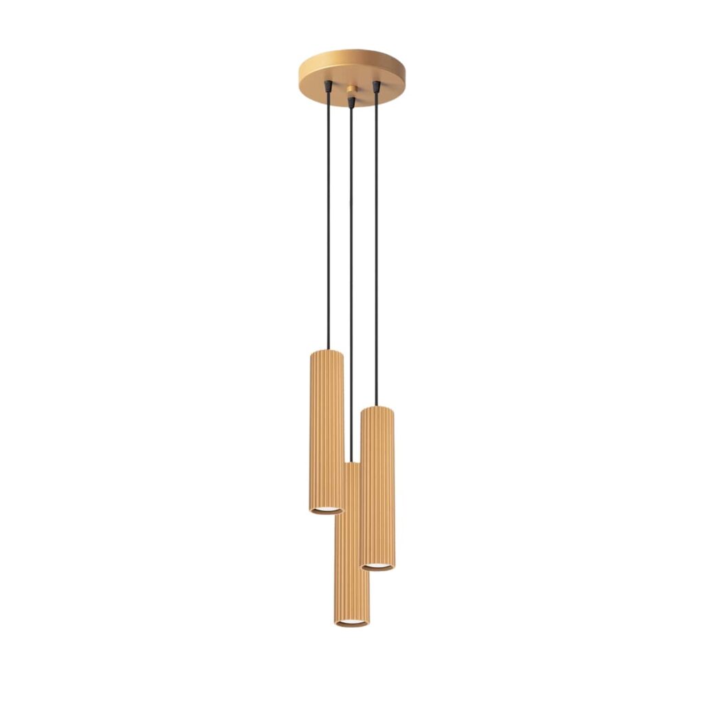 Hanglamp KARBON 3P goud aluminium