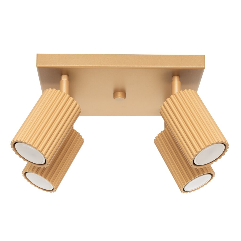 Plafondlamp KARBON 4 goud aluminium