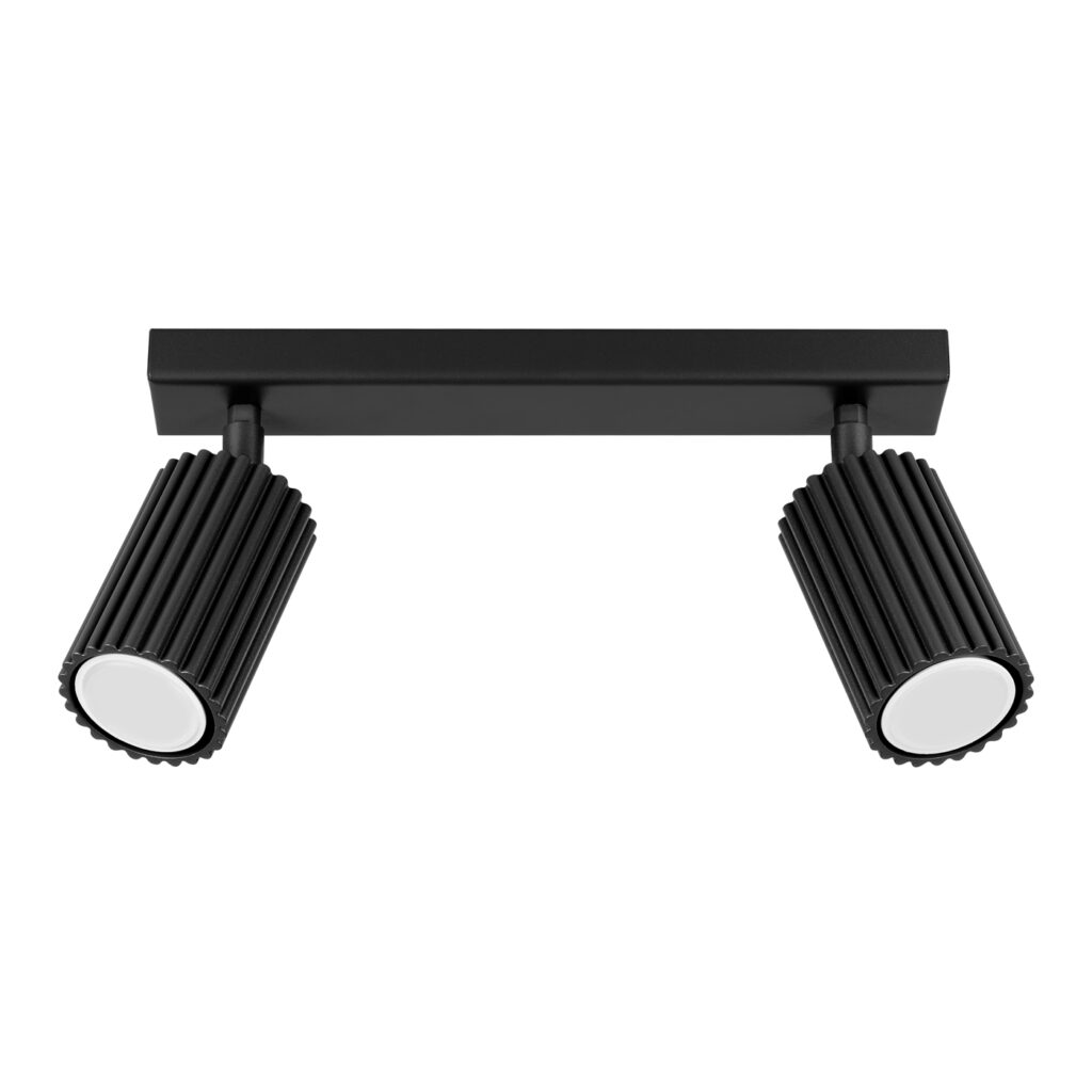Plafondlamp KARBON 2 zwart aluminium