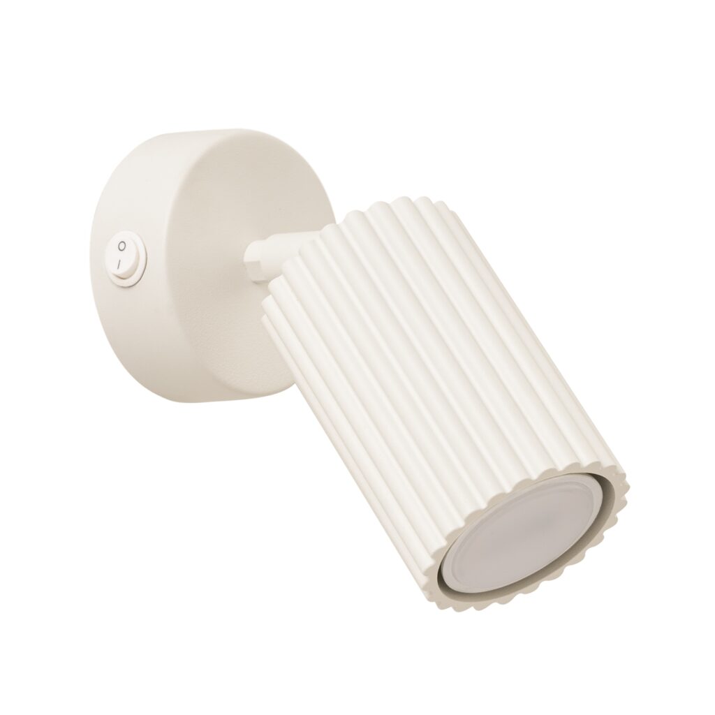 Wandlamp KARBON beige met schakelaar aluminium
