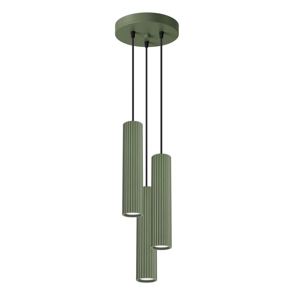 Hanglamp KARBON 3P olijfgroen aluminium
