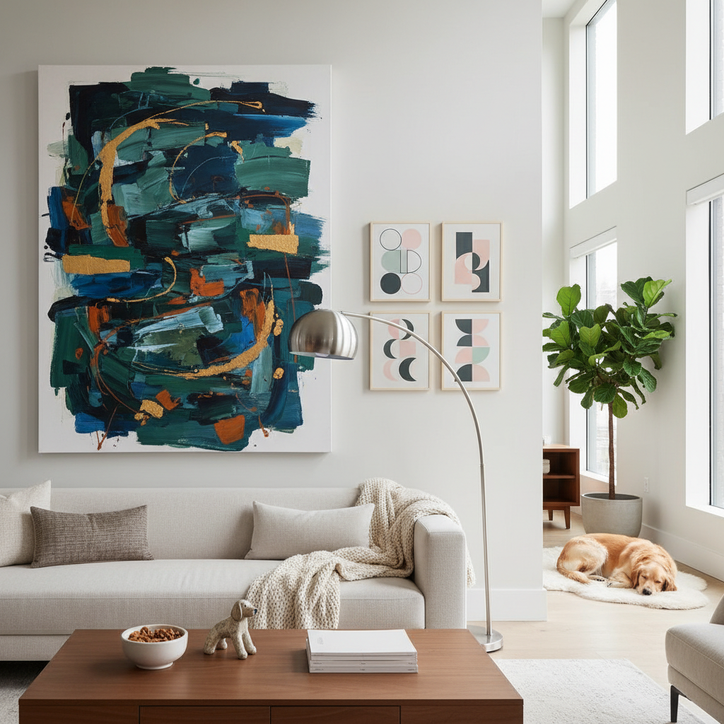 Grote vs kleine abstracte kunst: wat past bij jouw ruimte?