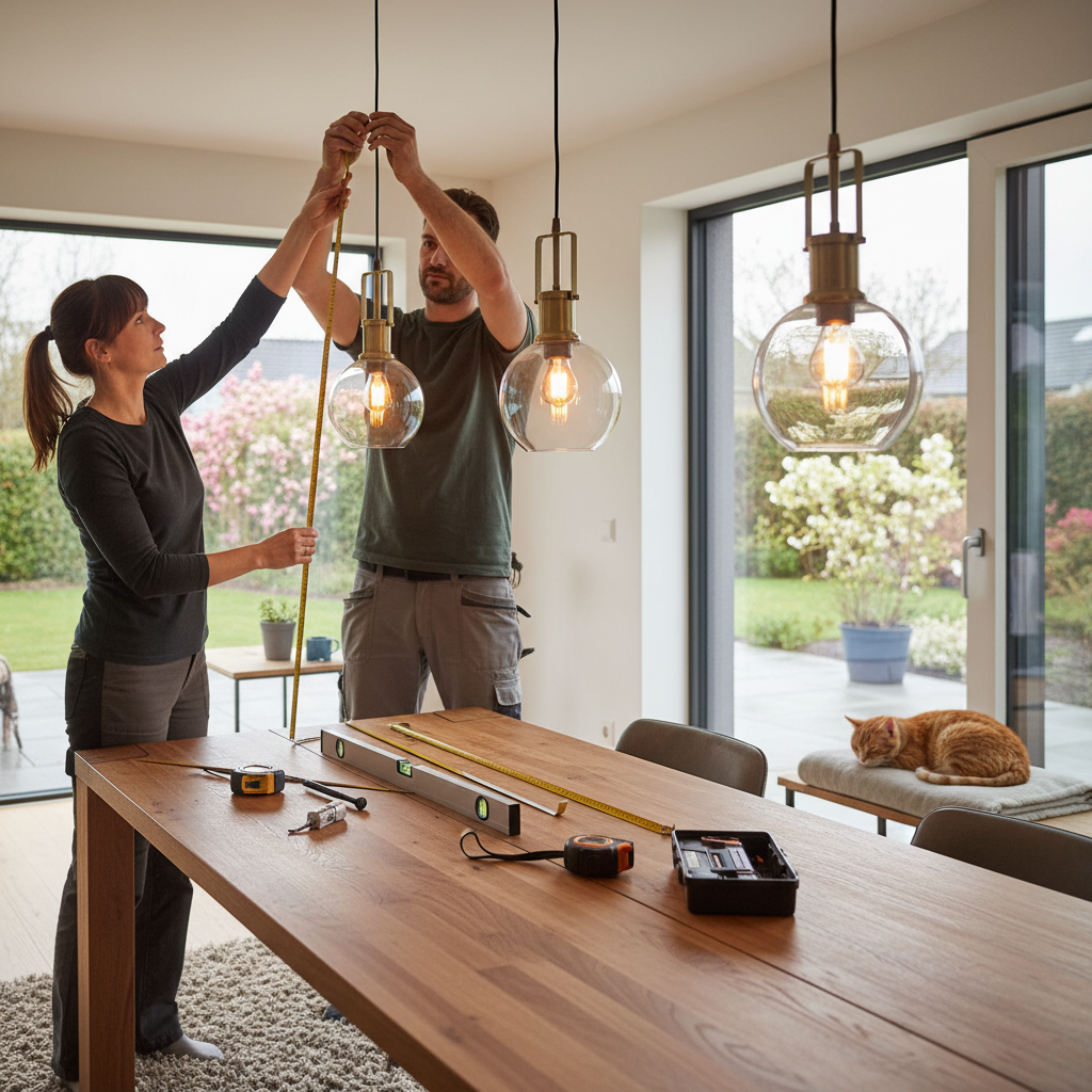 Praktische tips voor het ophangen van hanglampen boven de eettafel