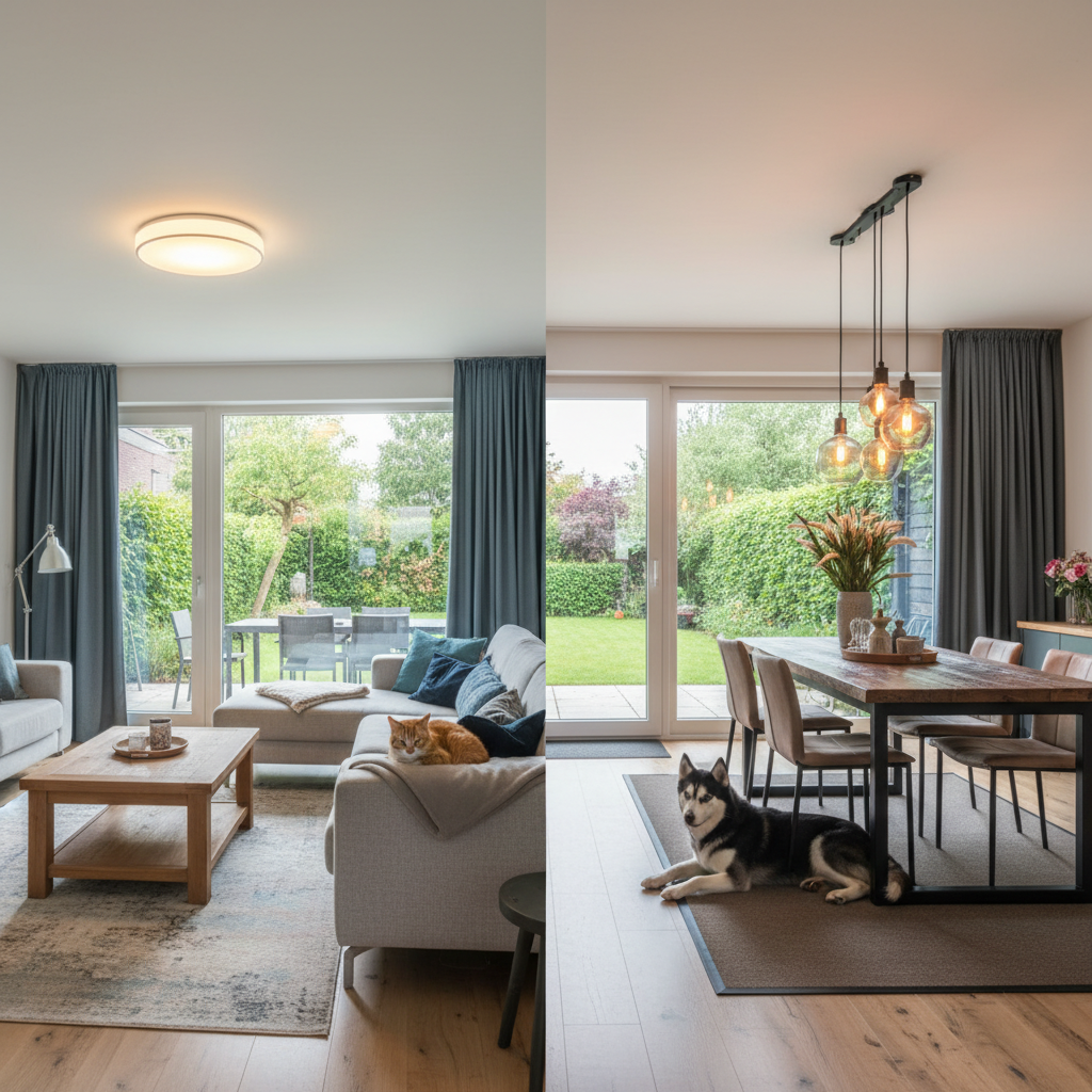 Plafondlamp vs hanglamp