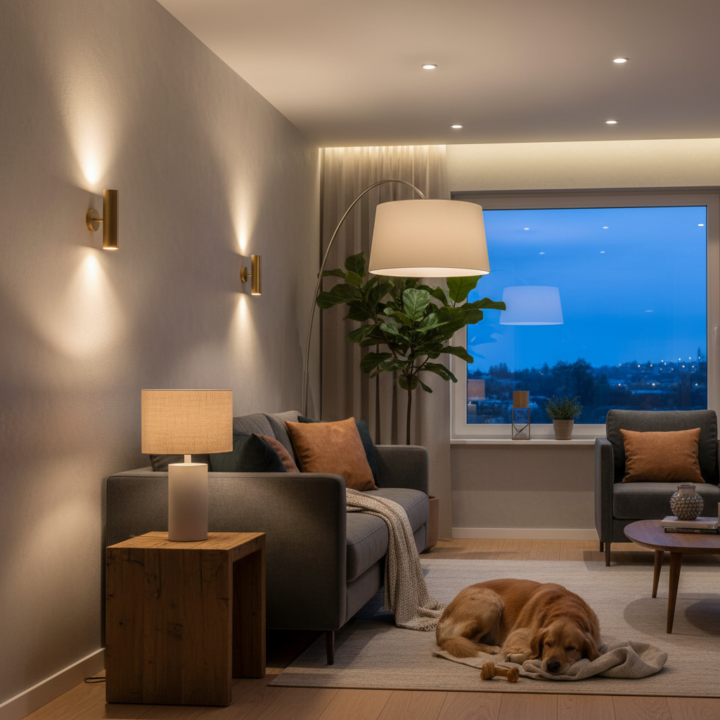 Wandlampen combineren met andere verlichting